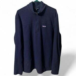 Patagonia Navy Blue Micro D 1/4 Zip Fleece Pullover - Mens XXL